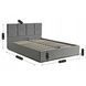 Кровать MEBEL ELITE MANDA Welur 140x200 см Серый