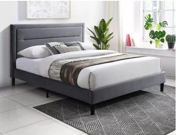 Кровать Malaga Velvet 160*200 см Серый SIGNAL