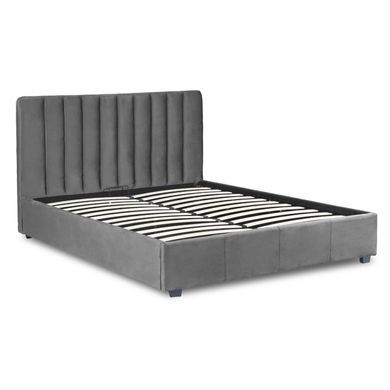 Ліжко MEBEL ELITE MARI Welur 140x200 см Сірий