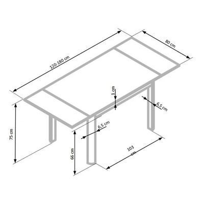 Стол Alston Бежевый 120(180)х80 см HALMAR