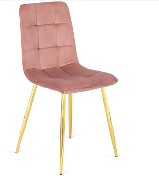 Стілець оксамитовий MEBEL ELITE YORK Velvet Рожевий / Золотий