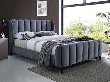 Кровать CARINA Velvet 160х200 см Серый SIGNAL