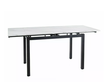 Стол Обеденный GD-017 Signal 110(170)x74 Белый Эффект Мрамора / Черный Мат SIGNAL