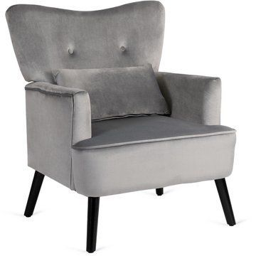 Кресло мягкое MEBEL ELITE BUNNY Welur Серый