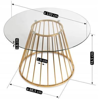 Стол круглый MEBEL ELITE OLIVIER 120 см прозрачный
