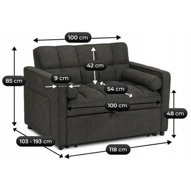 Кресло раскладное MEBEL ELITE CORRA Черный