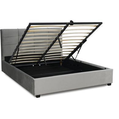 Ліжко MEBEL ELITE TINGA Welur 140x200 см Сірий
