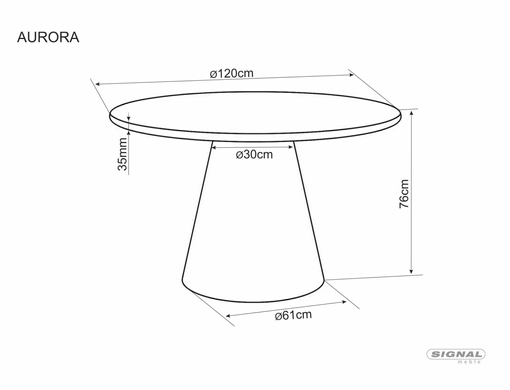 Стіл Aurora Світло сірий 120см SIGNAL