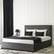 Двуспальная кровать бархатная MEBEL ELITE ANDRE Velvet 160x200 см серый