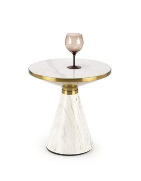 Журнальний столик TALBI 50x50 см Білий Мармур HALMAR