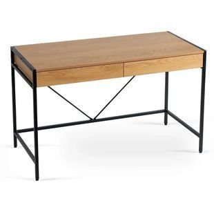 Письменный стол MEBEL ELITE ALLY 123 см Золотой дуб / Черный