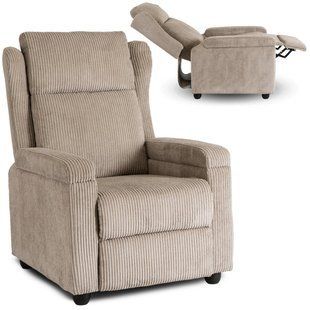 Крісло м'яке розкладне з реклайнером MEBEL ELITE SPENCER Velvet Бежевий