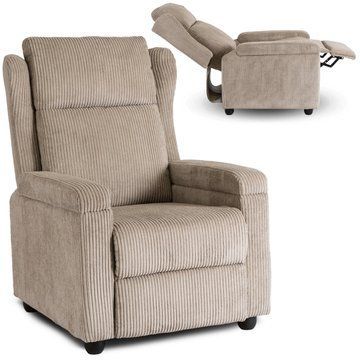 Кресло мягкое раскладное с реклайнером MEBEL ELITE SPENCER Velvet Бежевый