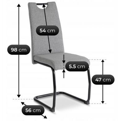 Обідній стілець MEBEL ELITE LOPEZ Cірий