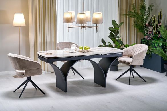 Крісло поворотне HALMAR K-602 капучино, тканина MONTE 11