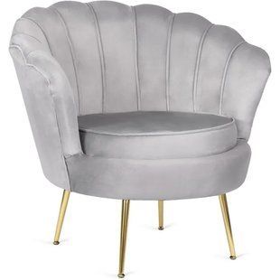 Крісло м'яке оксамитове MEBEL ELITE ANGEL Velvet сірий