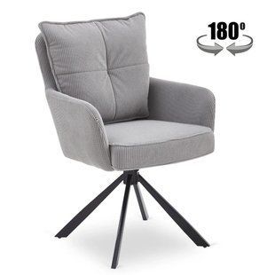Обідній стілець поворотний MEBEL ELITE CITY Velvet Сірий