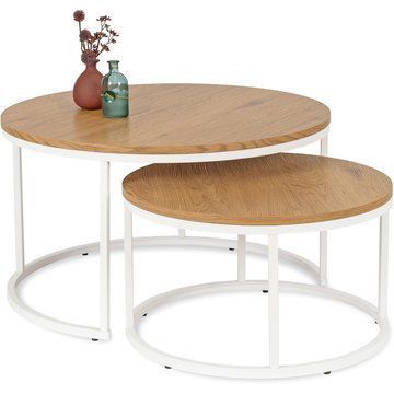 Комплект журнальных столов Mebel Elit DANIELLE MAX 2 шт 80*80 см Дуб
