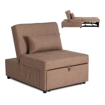 Кресло мягкое раскладное MEBEL ELITE IBERIS BIG 80 см Коричневый