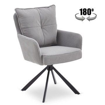Обідній стілець поворотний MEBEL ELITE CITY Velvet Сірий