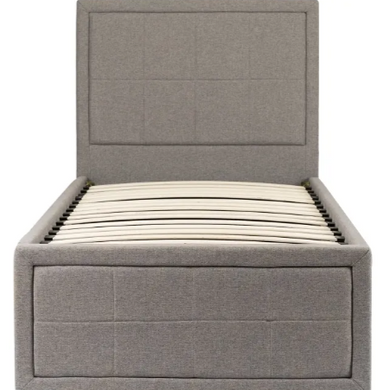 Ліжко односпальне оксамитове MEBEL ELITE ELIF Velvet 90x200 см з додатковим спальним місцем сірий