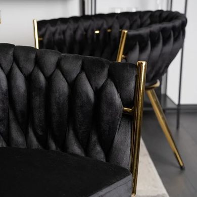 Стул бархатный MEBEL ELITE CAPRI Velvet Черный / Золотой
