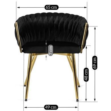 Стул бархатный MEBEL ELITE CAPRI Velvet Черный / Золотой