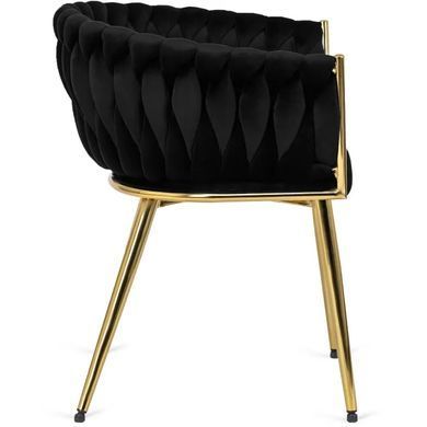 Стул бархатный MEBEL ELITE CAPRI Velvet Черный / Золотой