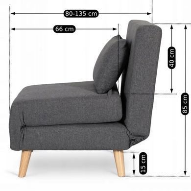 Кресло раскладное MEBEL ELITE MARRY ткань: серый