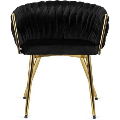 Стул бархатный MEBEL ELITE CAPRI Velvet Черный / Золотой