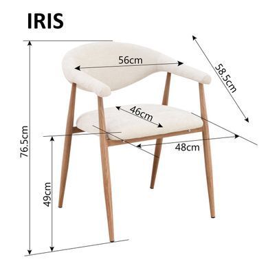 Cтілець IRIS дуб метал/світлий беж тк.