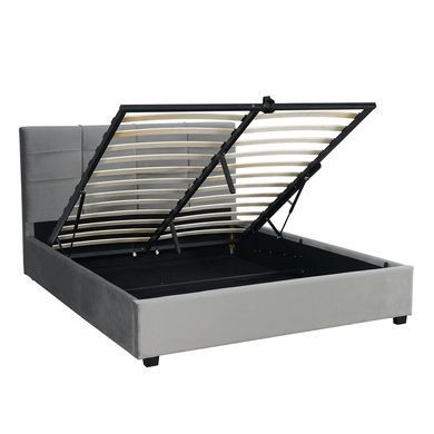 Ліжко MEBEL ELITE TINGA Welur 160x200 см Сірий
