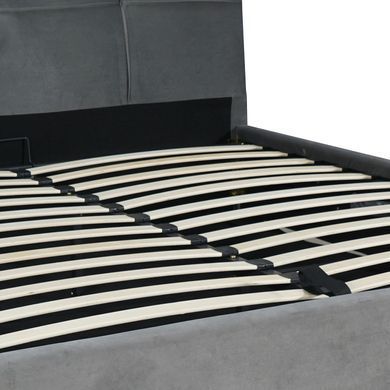 Ліжко MEBEL ELITE TINGA Welur 160x200 см Сірий