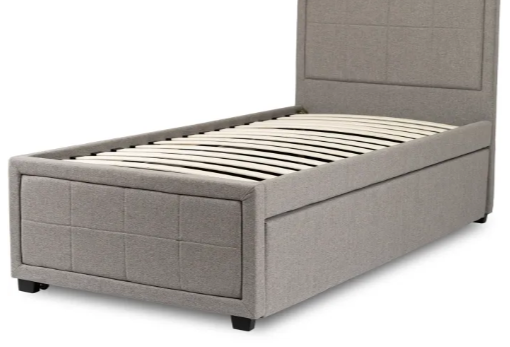 Ліжко односпальне оксамитове MEBEL ELITE ELIF Velvet 90x200 см з додатковим спальним місцем сірий