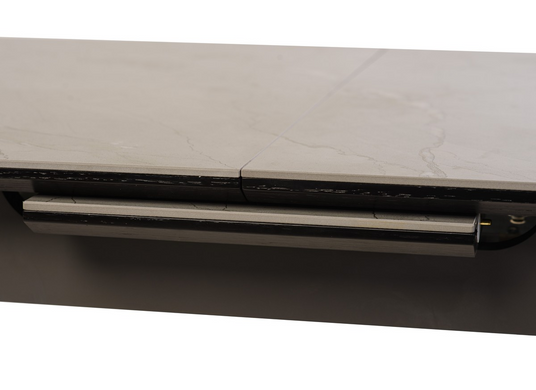 Стол раскладной VETRO TM-76 петра грей+черный 120(160)x80 см