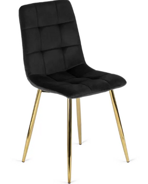 Стілець оксамитовий MEBEL ELITE YORK Velvet Чорний / Золотий