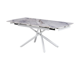 Керамический стол VETRO Пино TML-1200-1 VETRO 140(200)x90 Айсберг + белый