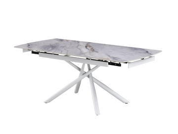 Керамический стол VETRO Пино TML-1200-1 VETRO 140(200)x90 Айсберг + белый