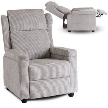 Кресло мягкое раскладное с реклайнером MEBEL ELITE SPENCER Velvet Серый