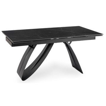 Обеденный стол MEBEL ELITE DEVON 160(220)*90 см Черный