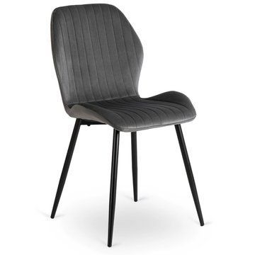 Стілець оксамитовий MEBEL ELITE LILAC Сірий