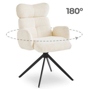 Стул поворотный MEBEL ELITE ALVARO Кремовый Букле