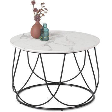 Журнальный стол MEBEL ELITE KATE Marmur 60*60 см Белый