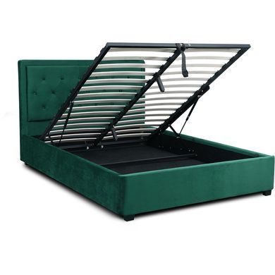 Ліжко двоспальне оксамитове MEBEL ELITE CROS Velvet 160x200 см Зелений