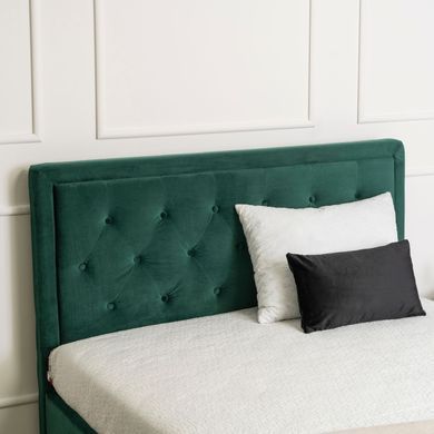 Ліжко двоспальне оксамитове MEBEL ELITE CROS Velvet 160x200 см Зелений