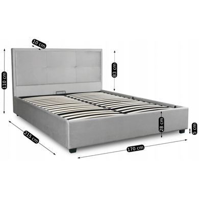 Кровать Mebel Elit ANDRE 160x200 см Светло-серый