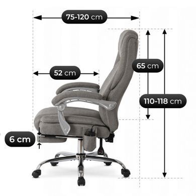 Масажне офісне крісло MEBEL ELITE GIORGIO Сірий