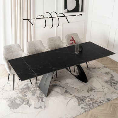 Обеденный стол MEBEL ELITE DEVON 160(220)*90 см Черный