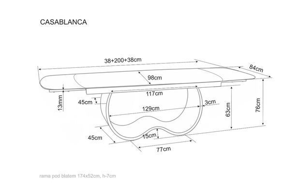 Стіл Casablanca Ceramic BEŻ MONT BLANC 198(274)X98см SIGNAL