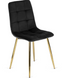 Стілець оксамитовий MEBEL ELITE YORK Velvet Чорний / Золотий